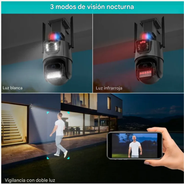 Cámara de Seguridad PTZ Dual Lens + IA: ¡Vigila tu hogar al 50% DCTO!