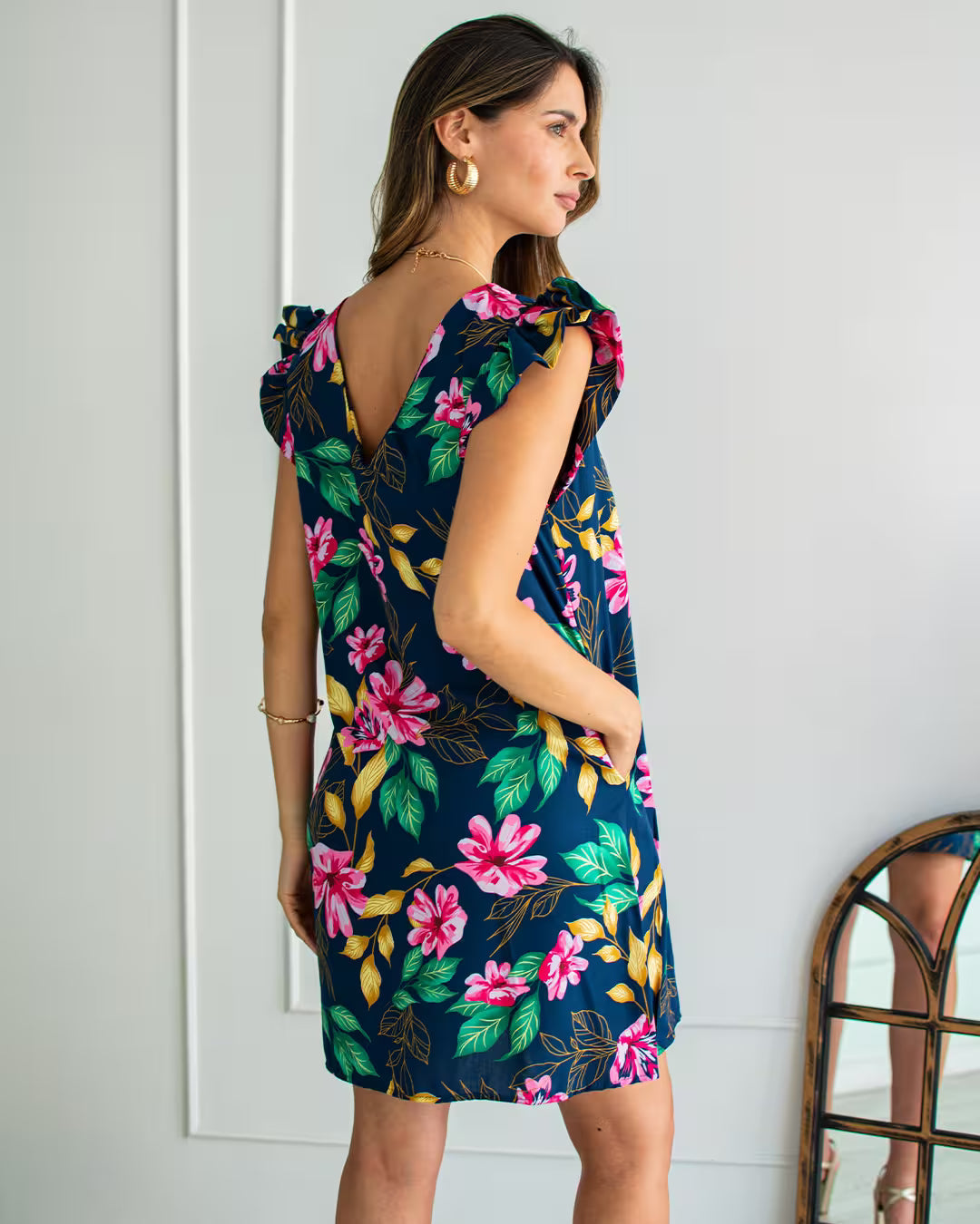 Vestido Stella - Tono Azul Floreado