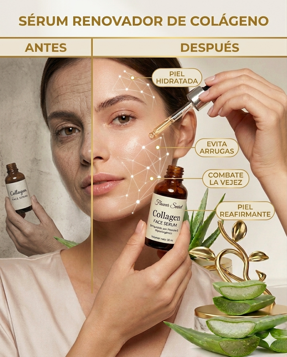 Sérum Facial De Colágeno: El Secreto para una Piel Joven, Firme y Sin Arrugas