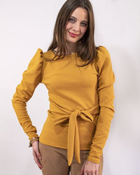 Polera Lana - Estilo Manga Princesa Color Mostaza