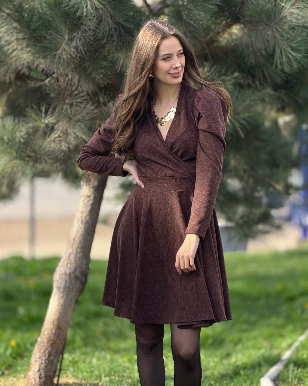 Vestido Adalis Cafe Oscuro