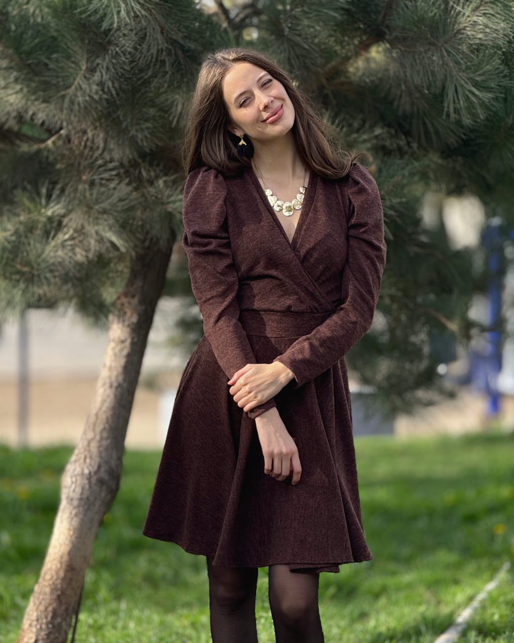 Vestido Adalis Cafe Oscuro
