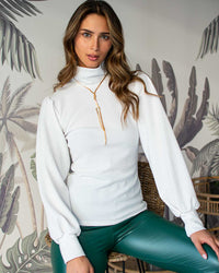 Polera Samara Cuello Beatle Blanca
